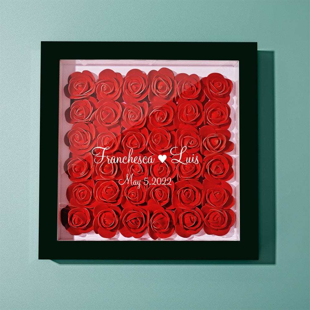 Personalized Flower Shadow Box With 3 Names Mother's Day Gifts for Mom - myphotowalletau