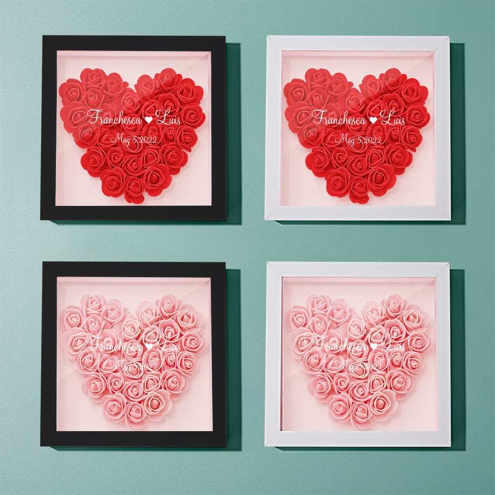 Personalized Flower Shadow Box With 3 Names Mother's Day Gifts for Mom - myphotowalletau