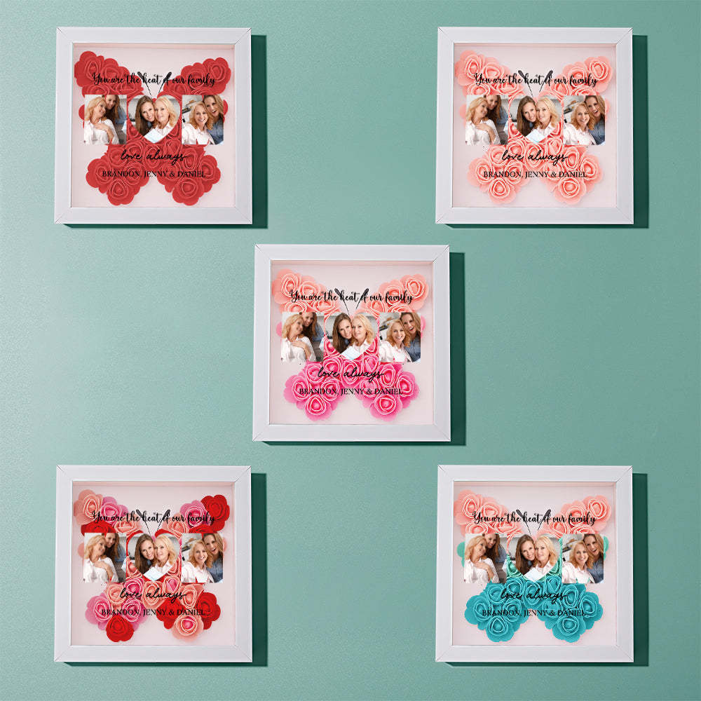 Custom Photo Flower Shadow Box Personalized Flower Shadowbox Frame Mother's Day Gift - myphotowalletau