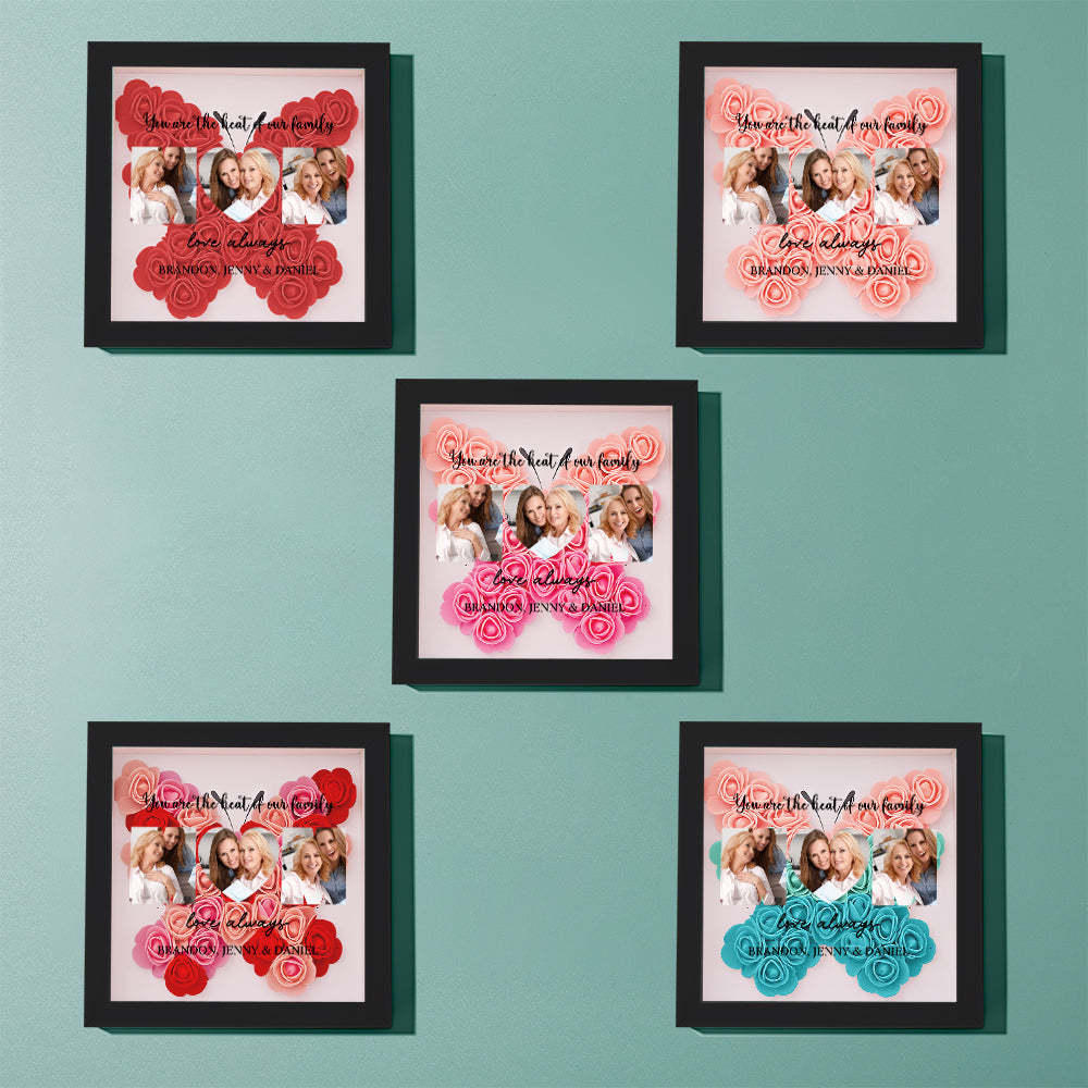 Custom Photo Flower Shadow Box Personalized Flower Shadowbox Frame Mother's Day Gift - myphotowalletau
