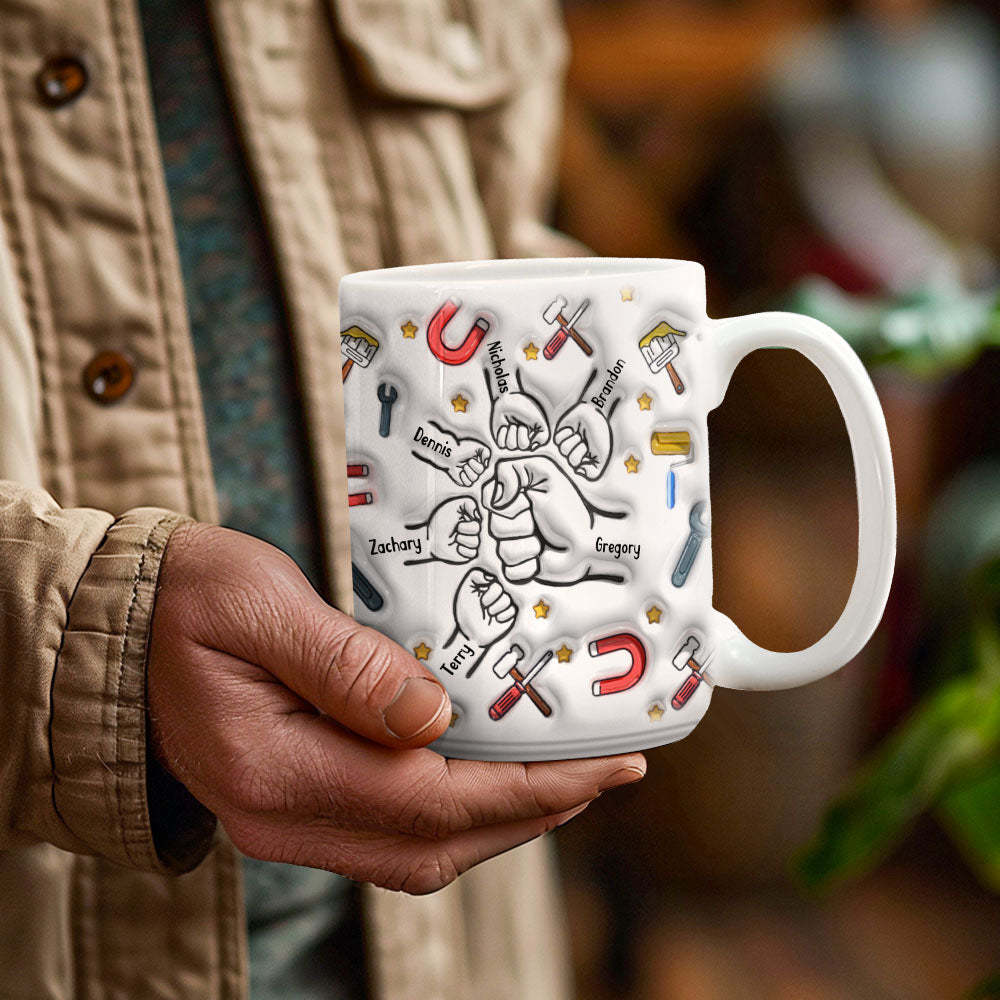 Personalized Custom 3D Inflated Effect Printed Mug Father's Day Gifts for Grandpa and Dad