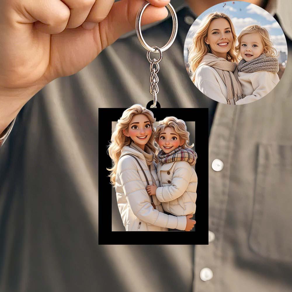 Personalized Cartoon Style 3D Photo Wooden Frame Mother's Day Gifts