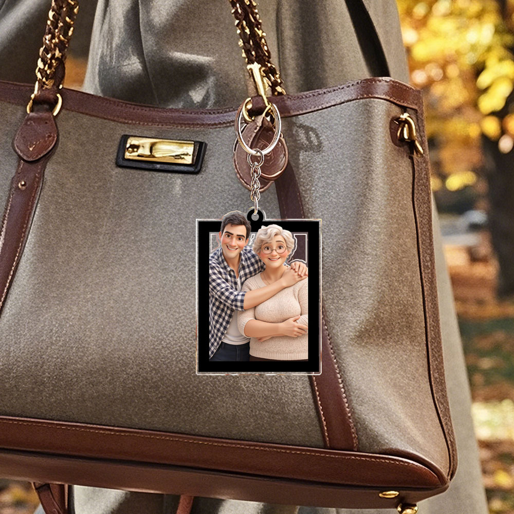 Mother's Day Gifts Personalised Cartoon Photo Keychain