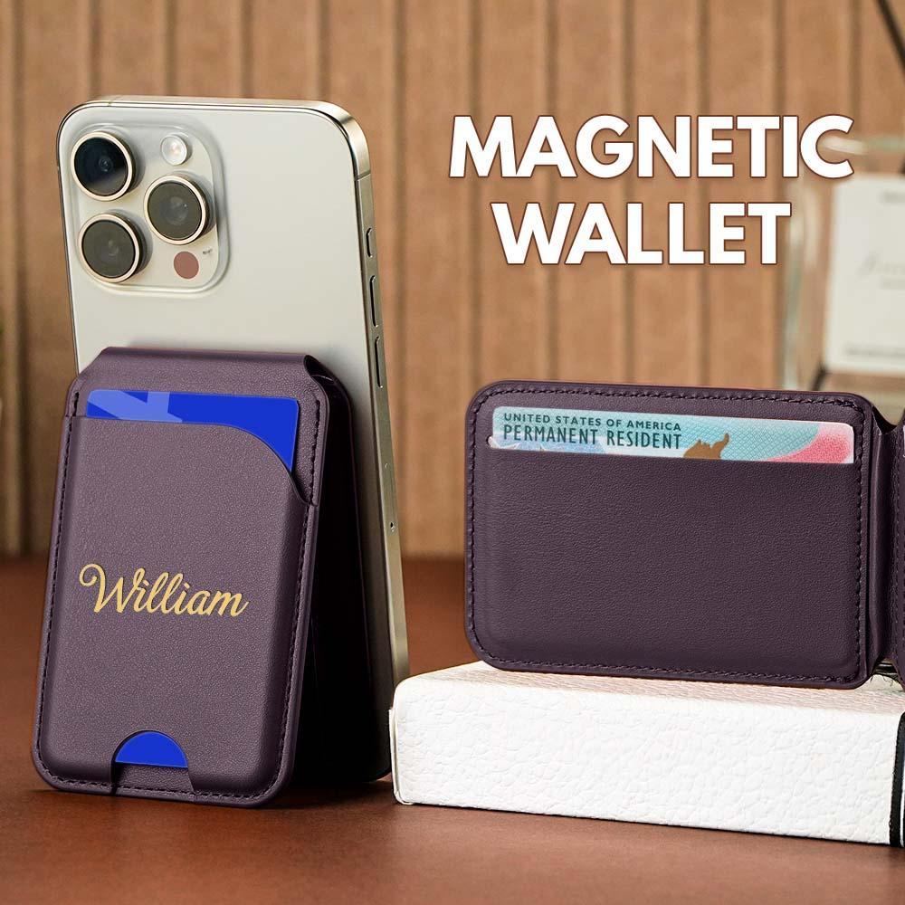 New Rotating Magnetic Wallet Stand – Multi-Card Holder with Secure Snap-On Design - 
