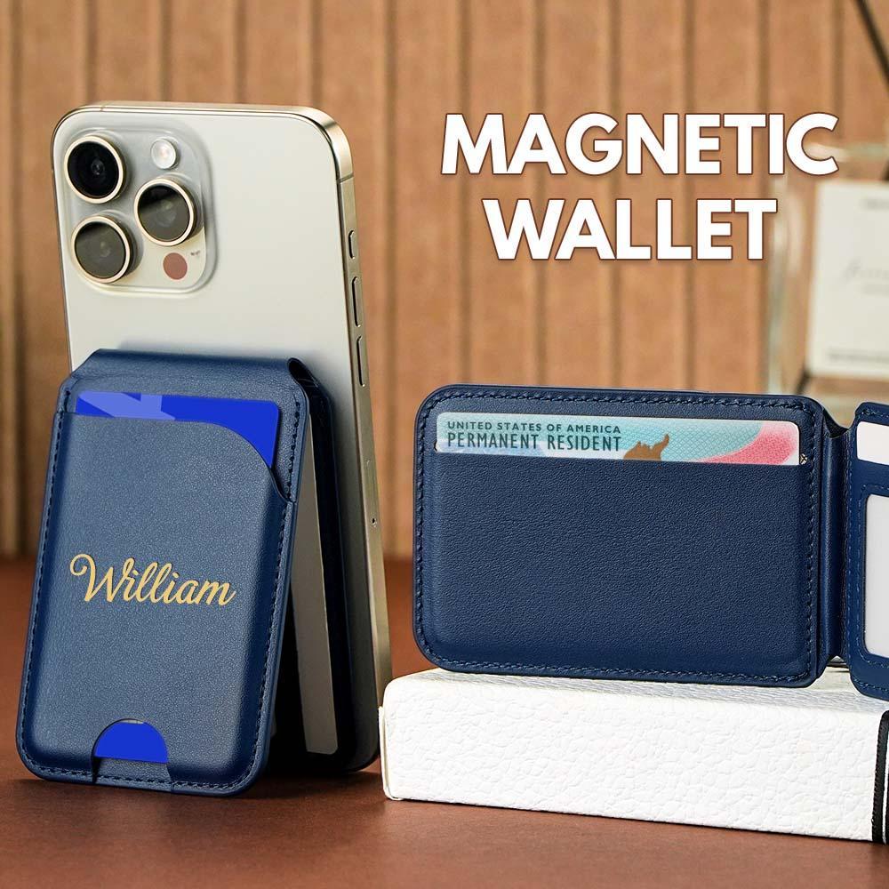New Rotating Magnetic Wallet Stand – Multi-Card Holder with Secure Snap-On Design - 