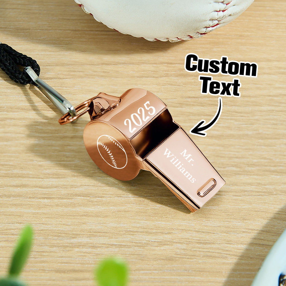 Personalised Whistle with Engraving, Custom Sport Gift for Football Basketball Volleyball Soccer Baseball Coach, Teacher Appreciation Gift - 