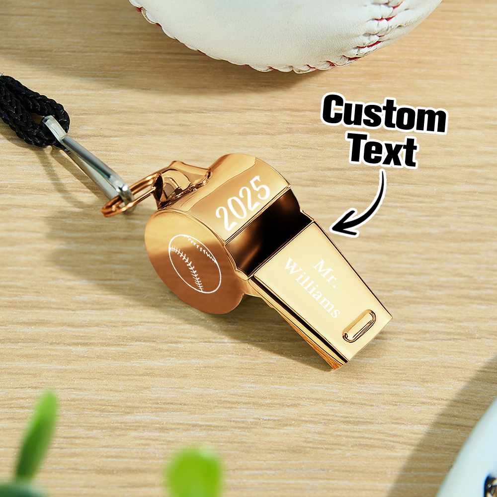 Personalised Whistle with Engraving, Custom Sport Gift for Football Basketball Volleyball Soccer Baseball Coach, Teacher Appreciation Gift - 