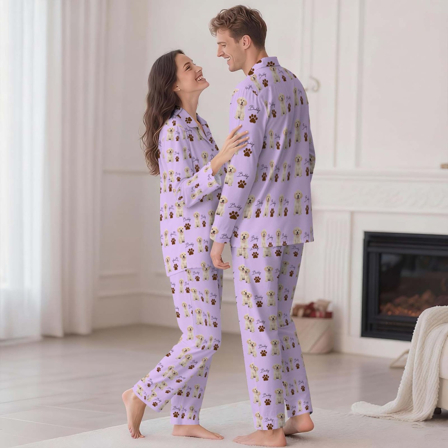 Personalized Family Pajamas, Dog Portrait, Pet Lover Gift, Pajamas Women, Pet Photo Pajamas, Memorial Gift, Gift for Her, Gift for Him - 