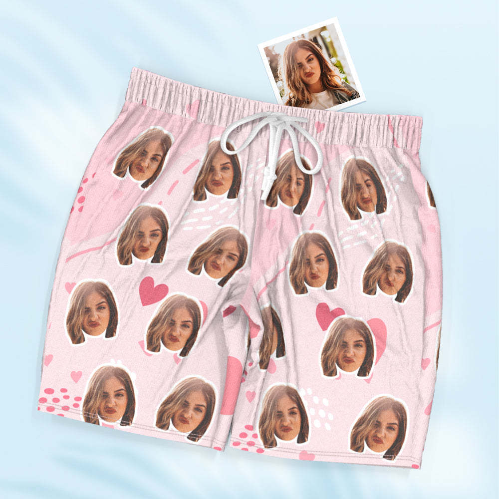 Custom Face Short Sleeved Pajamas Personalised Women's Sleepwear Love