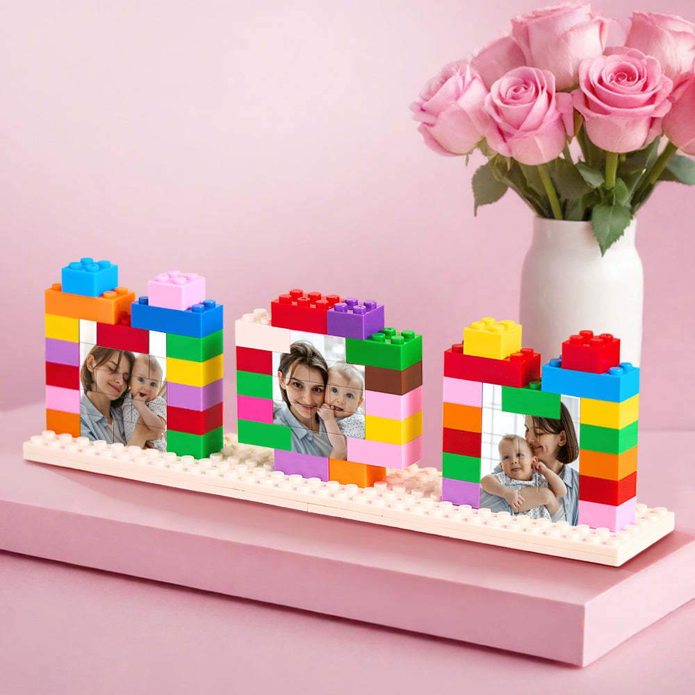 Custom Mom Photo Building Brick Puzzles Personalized Colored Photo Block Mother's Day Gifts -