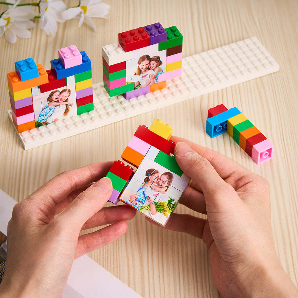 Custom Mom Photo Building Brick Puzzles Personalized Colored Photo Block Mother's Day Gifts -
