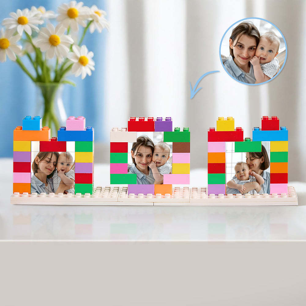 Custom Mom Photo Building Brick Puzzles Personalized Colored Photo Block Mother's Day Gifts -