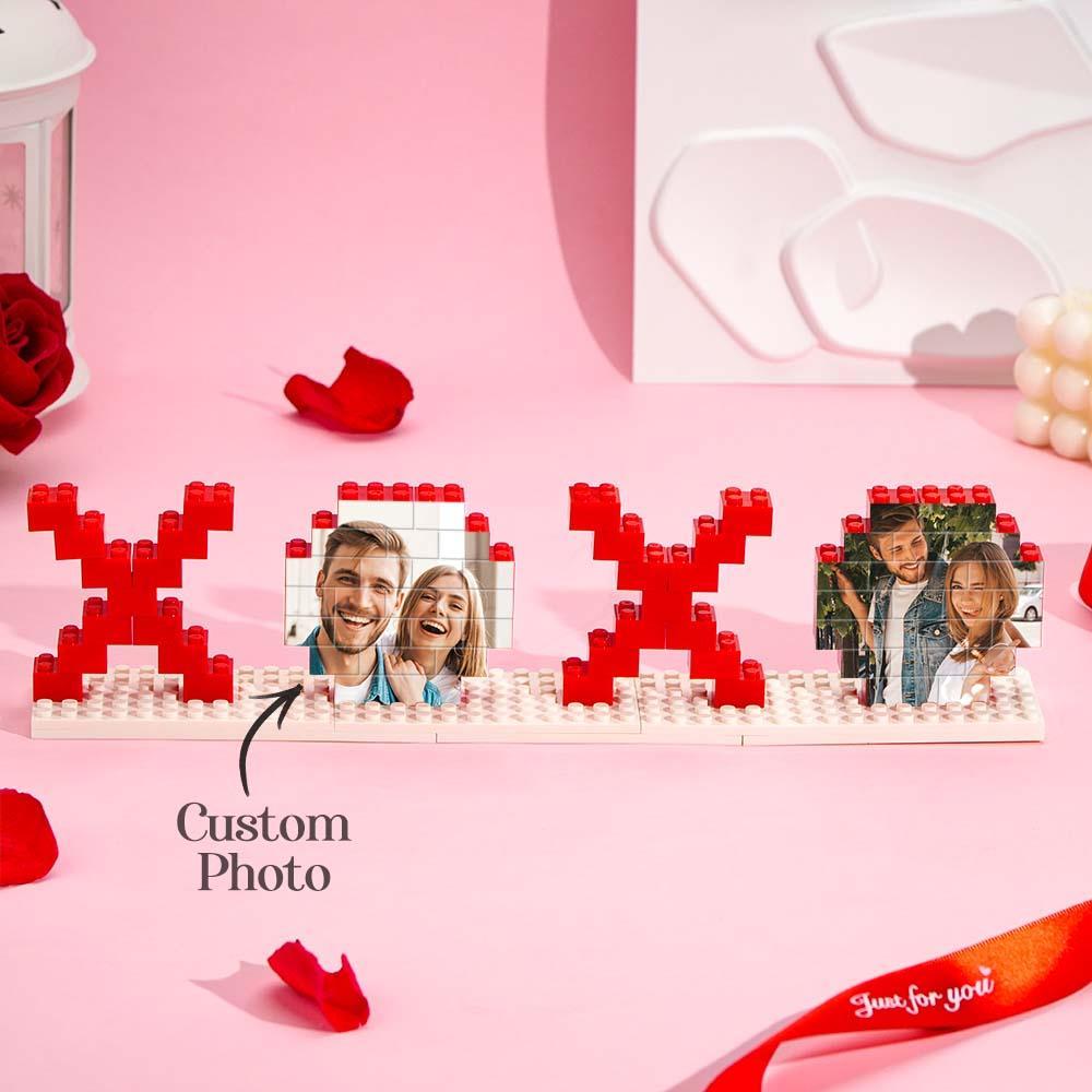 Valentine's Day Gifts Custom Building Brick Photo Block Personalized XOXO Brick Puzzles