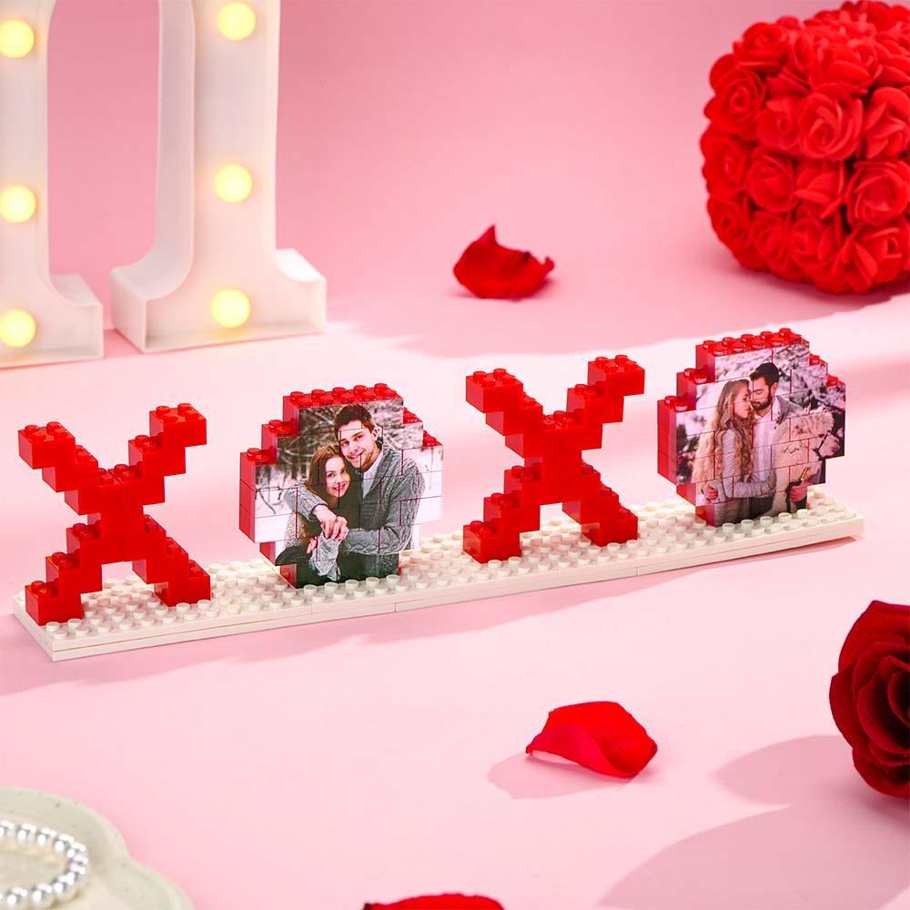 Valentine's Day Gifts Custom Building Brick Photo Block Personalized XOXO Brick Puzzles