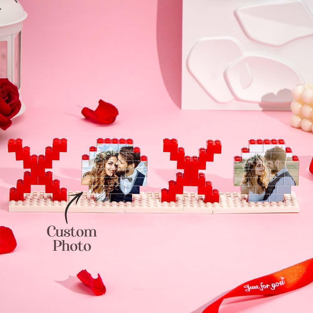 Valentine's Day Gifts Custom Building Brick Photo Block Personalized XOXO Brick Puzzles