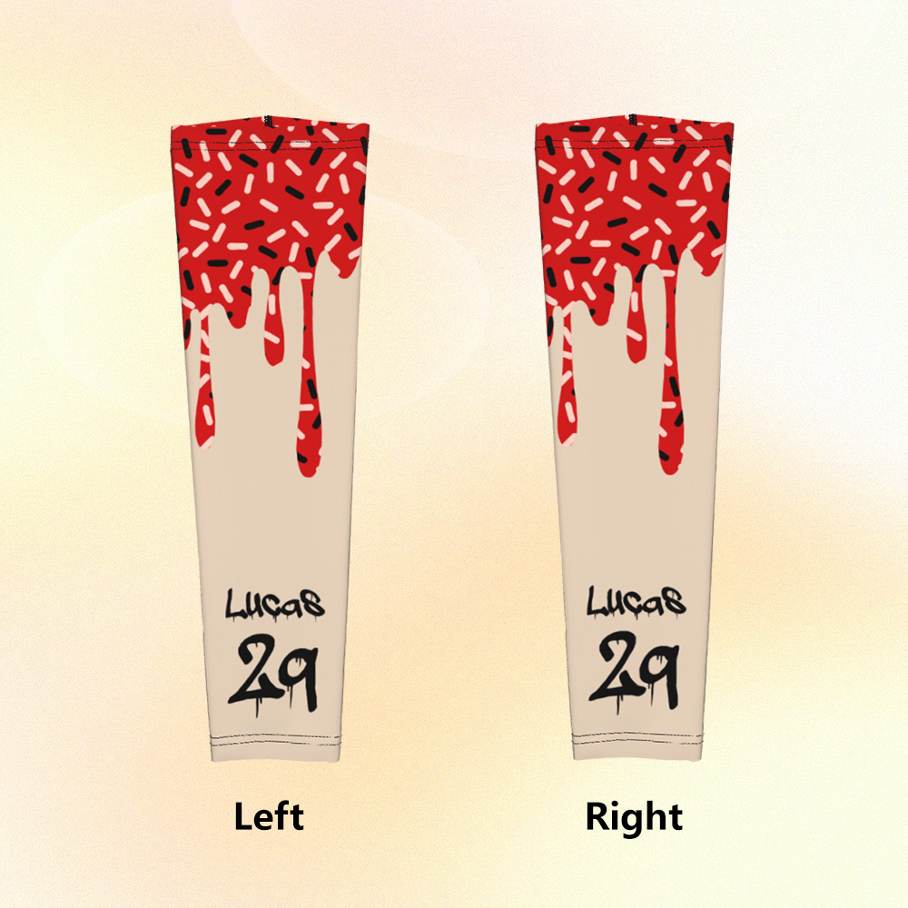 Custom Paint Drip ARM Sleeves for Kids and Adults, Personalized Arm Sleeves with Name, Number or Logo for Sports Teams, Paint Drip Sleeves - 