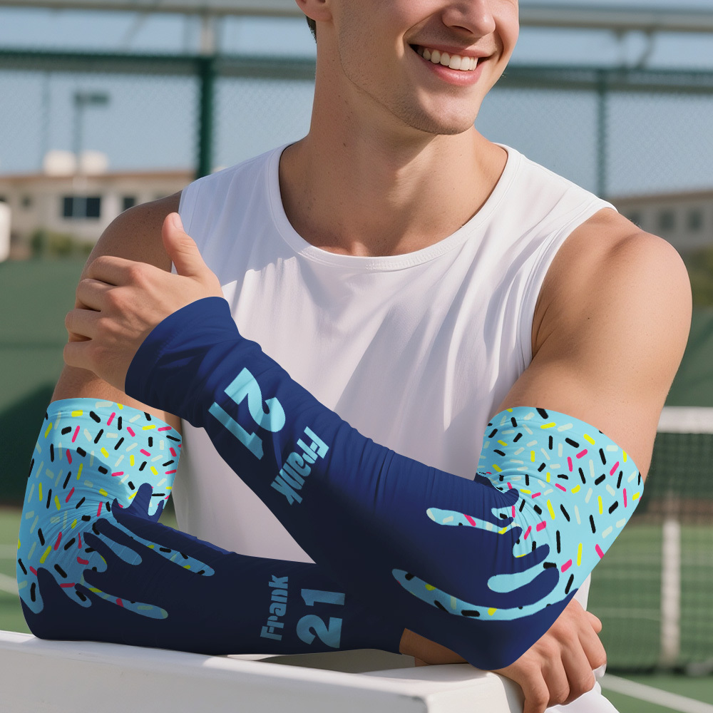 Custom Paint Drip ARM Sleeves for Kids and Adults, Personalized Arm Sleeves with Name, Number or Logo for Sports Teams, Paint Drip Sleeves - 