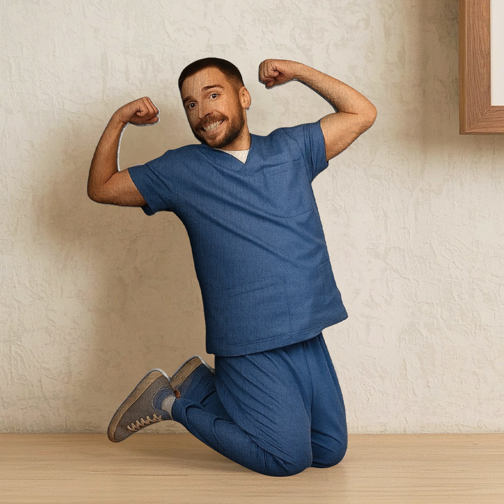 Custom Face Photo Twistable Mini Me Keychain/Doll Gift For Doctor - 