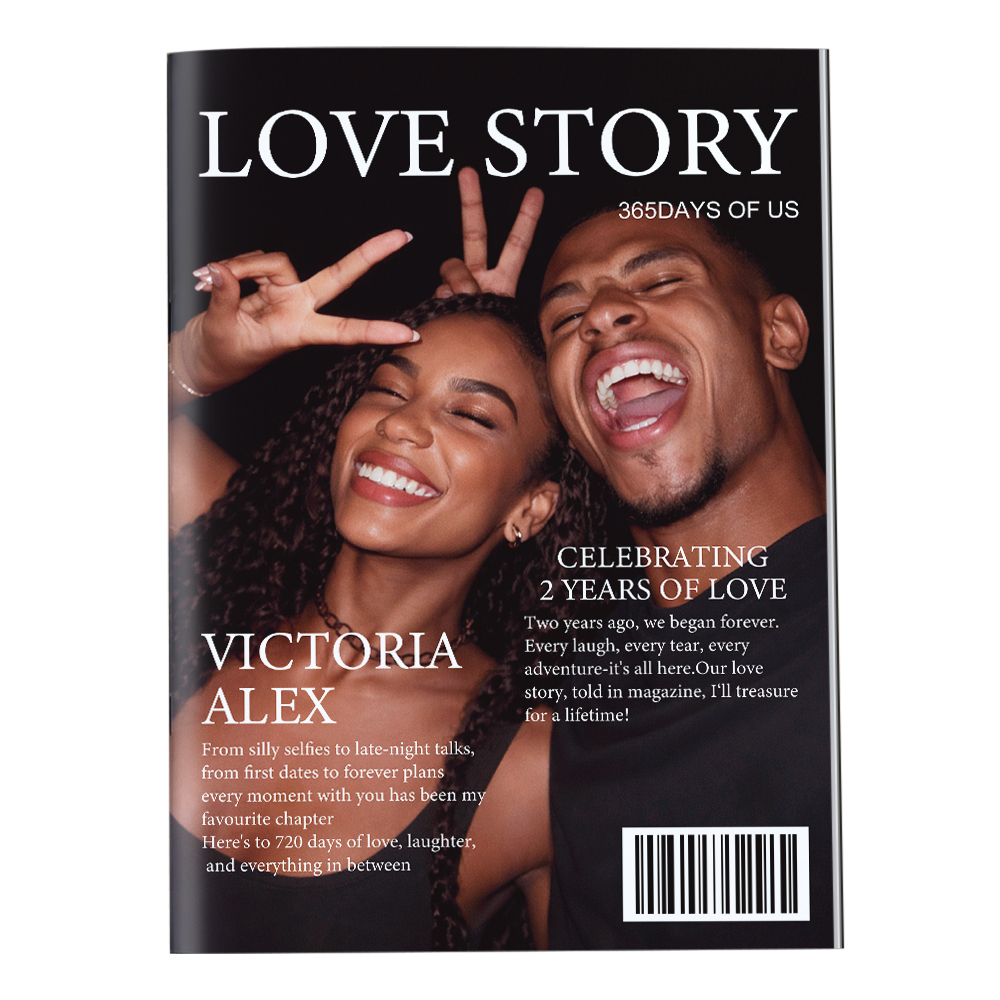 Personalized LOVE STORY Magazine for Couples on Valentine's Day - 