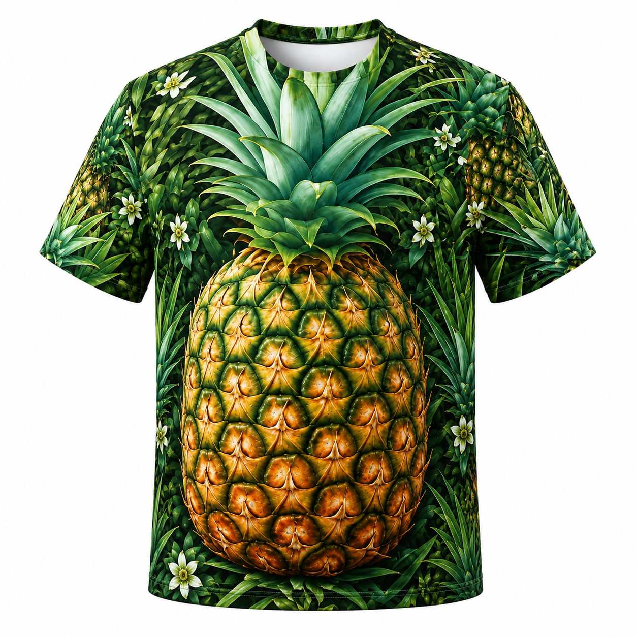 Funny 3D Fruit Belly Graphic T-Shirt - Big & Tall 3D Illusion Summer Tee - 