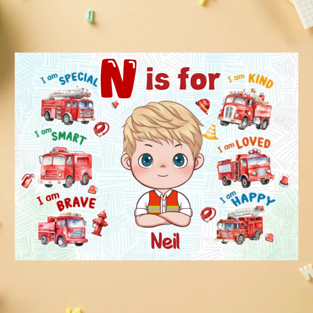 Personalized Fire Truck Jigsaw Puzzle for Kids Unique Jigsaw Puzzle for Children, Perfect for Fun Learning and Play - 