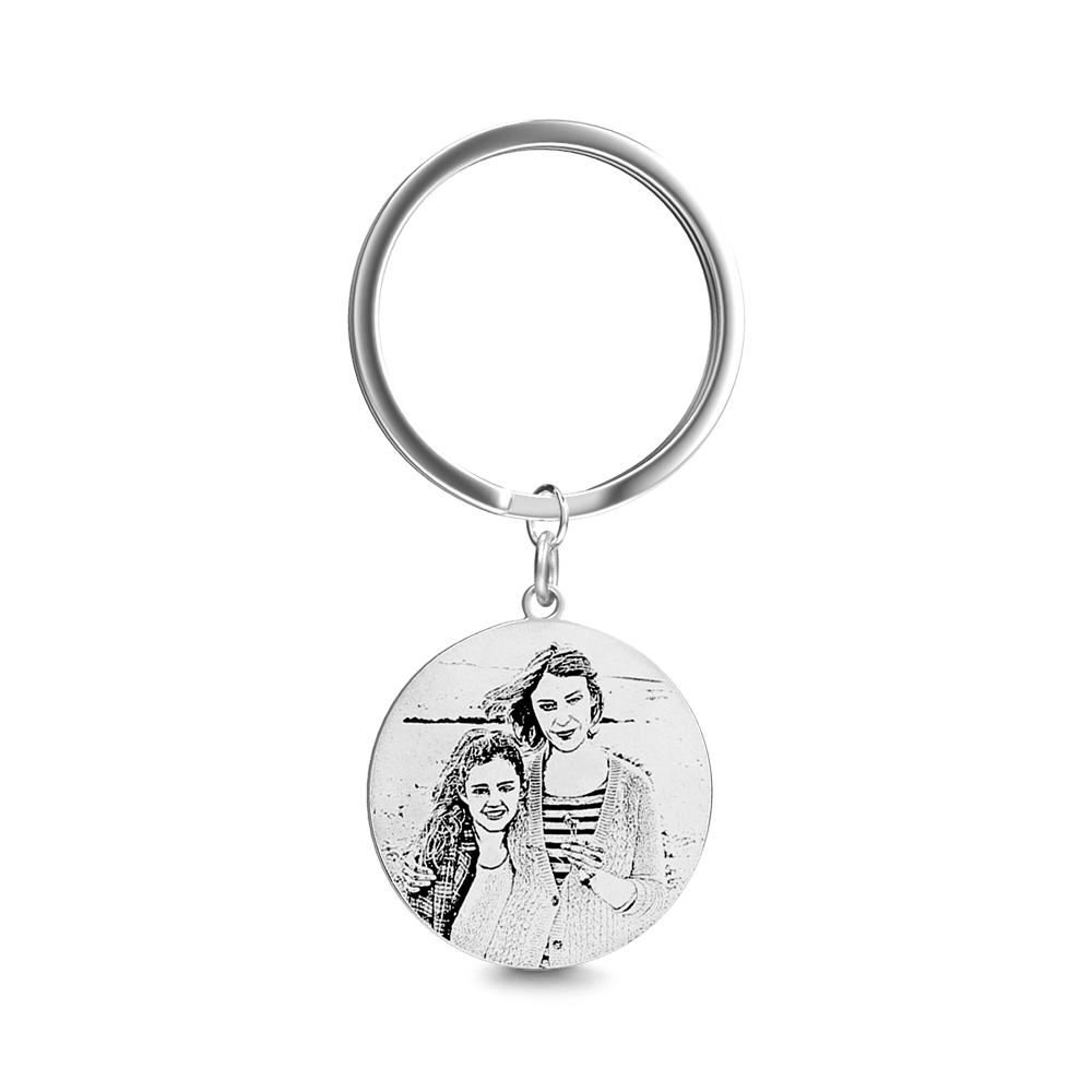 Custom Photo Keychain Stainless Steel - Round Shape - MyPhotoWalletAU