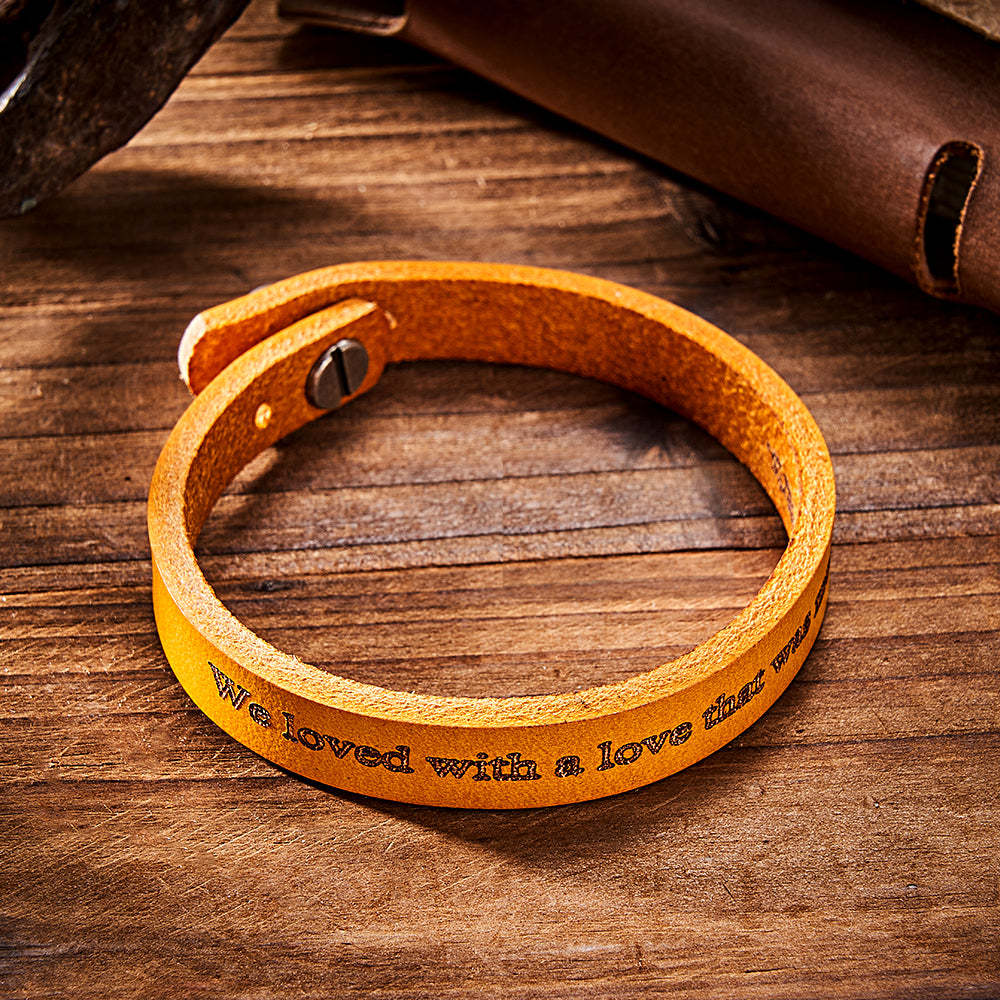 Engravable Retro Leather Bracelet Unique Style Men's Bracelet - 