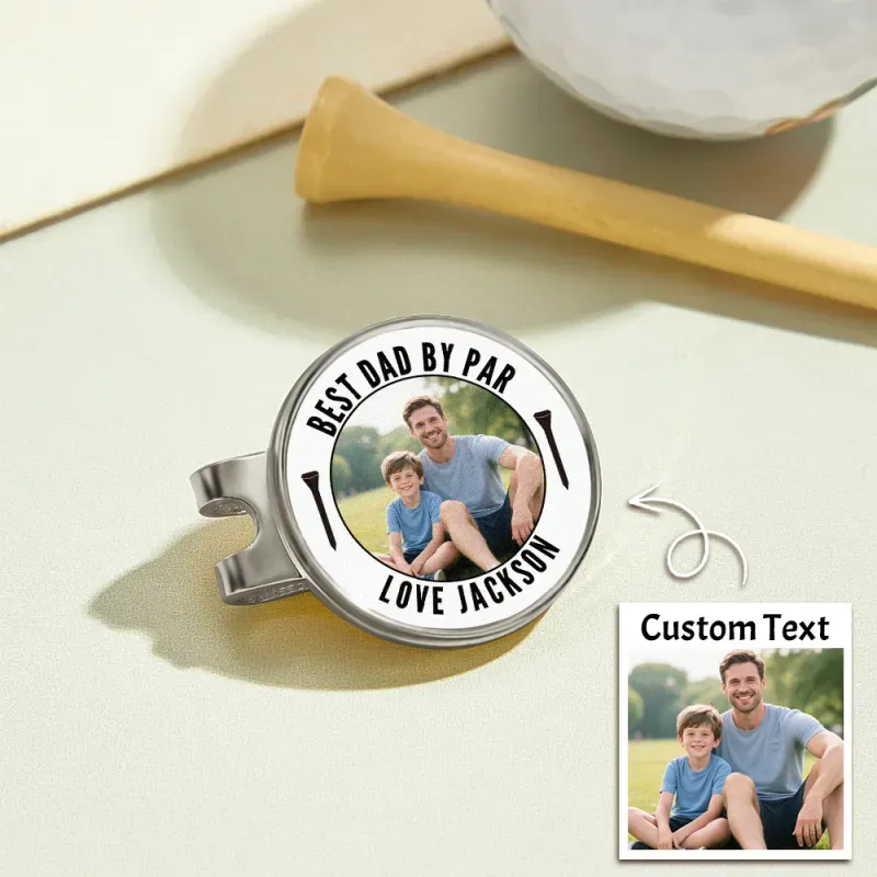 Photo Golf Marker, Best Dad By Par Golf Marker, Fathers Day Gift Ideas, Custom Golf Marker, Golfing Accessory, Personalized Golf Marker
