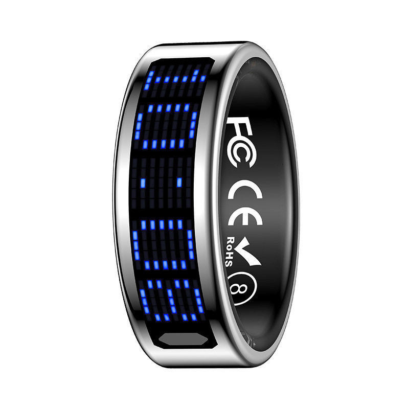 Smart Ring with LED Display – Health & Fitness Tracker with Heart Rate, SpO2, Step Counter & Call Alerts