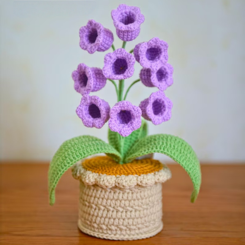 Romantic LED Crocheted Lily of the Valley – Glowing Knit Flower for Valentine’s Day - 