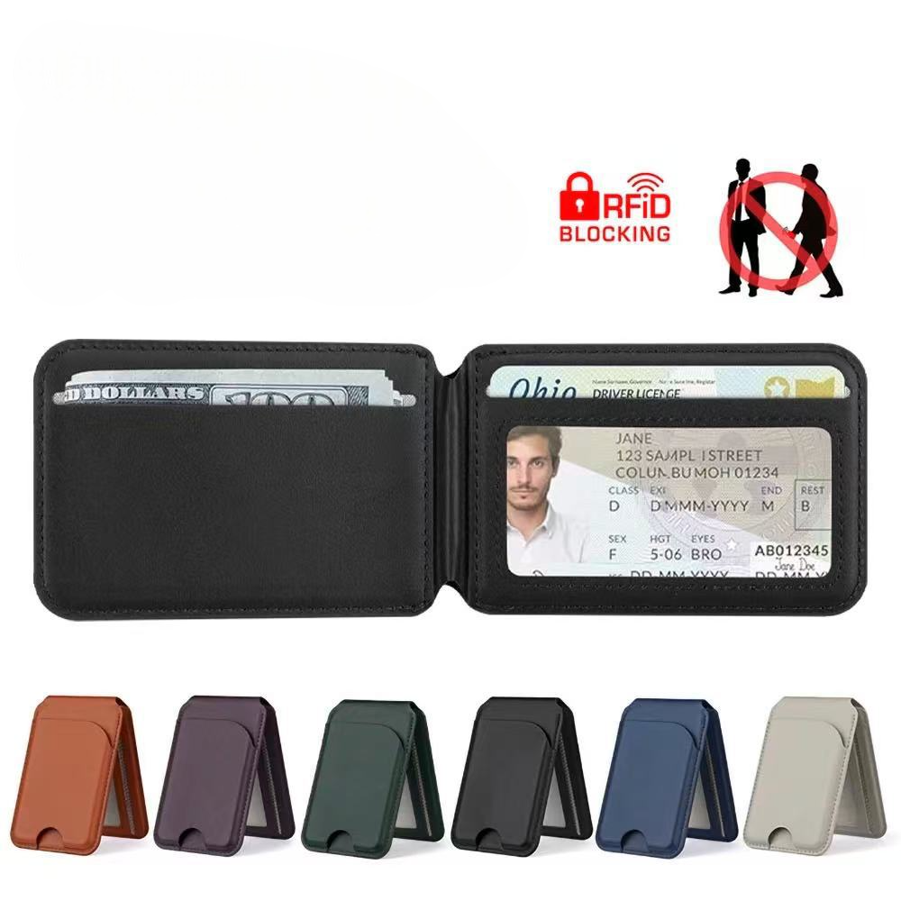 Cross-Border New Rotating Magsafe Magnetic Wallet Stand – Multi-Card Holder with Secure Snap-On Design