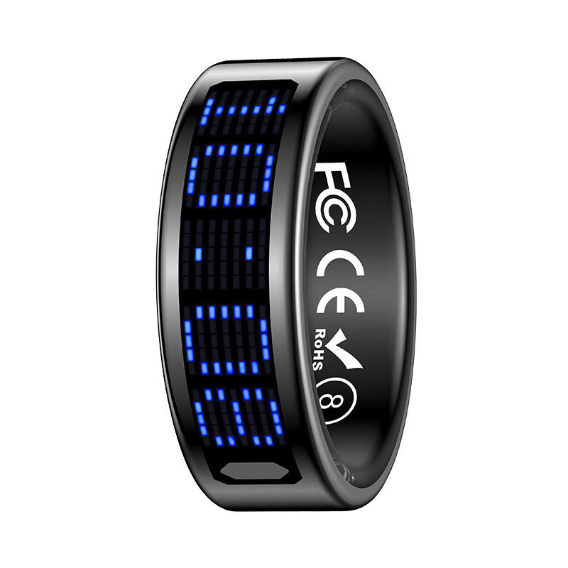 Smart Ring with LED Display – Health & Fitness Tracker with Heart Rate, SpO2, Step Counter & Call Alerts