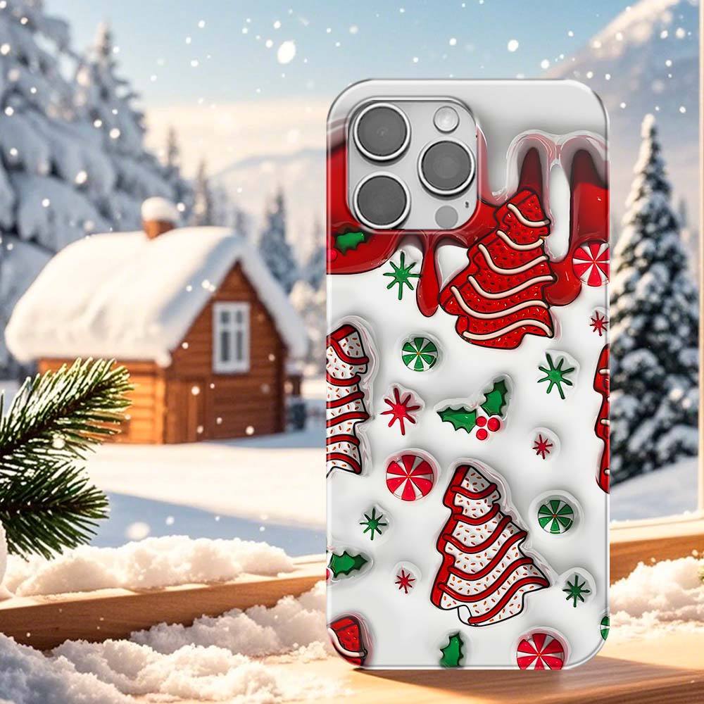 Christmas 3D Winter Phone Case Cover for iPhone 16 15 Pro Max, 14 Plus, 13, 12, 11, XR, XS & Samsung S24, S23, S22, A54, A53, Pixel 8, 7