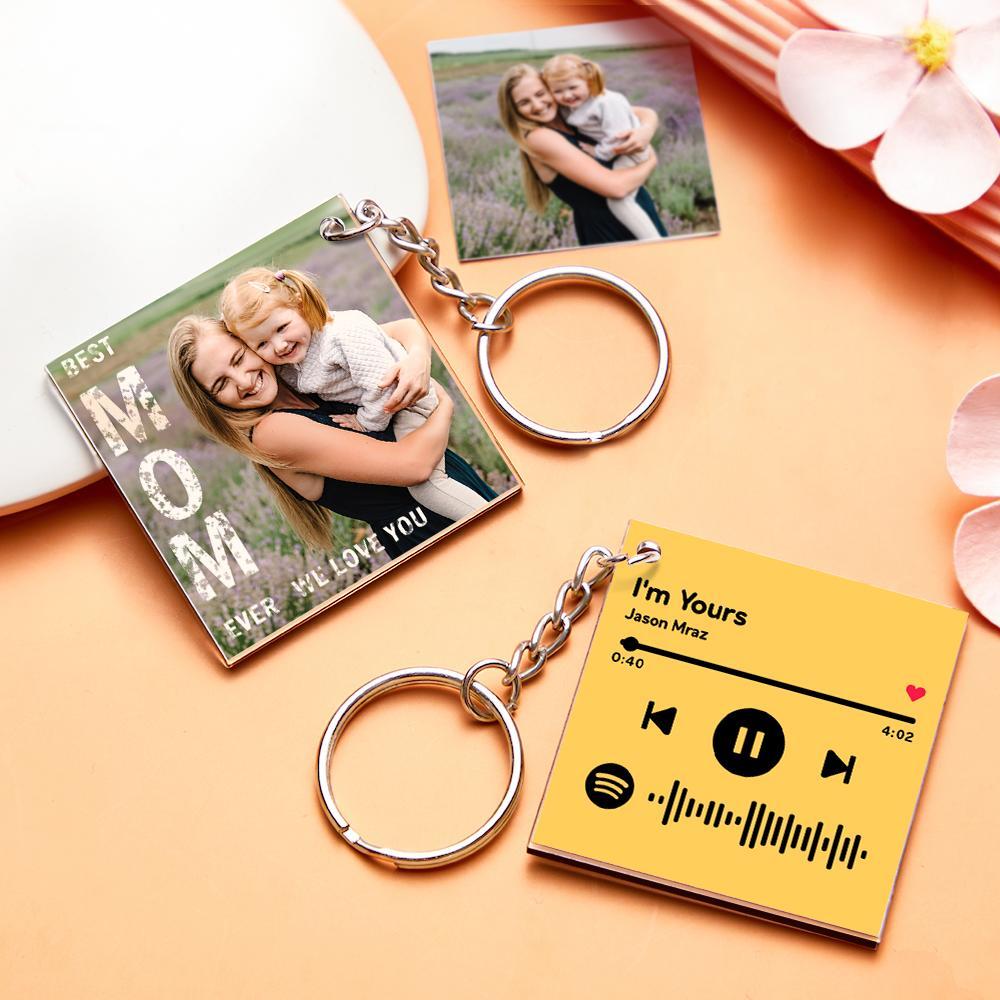 Custom Photo Keychain Spotify Keychain Personalized Gift for Mom Mother's Day Gift - myphotowalletau
