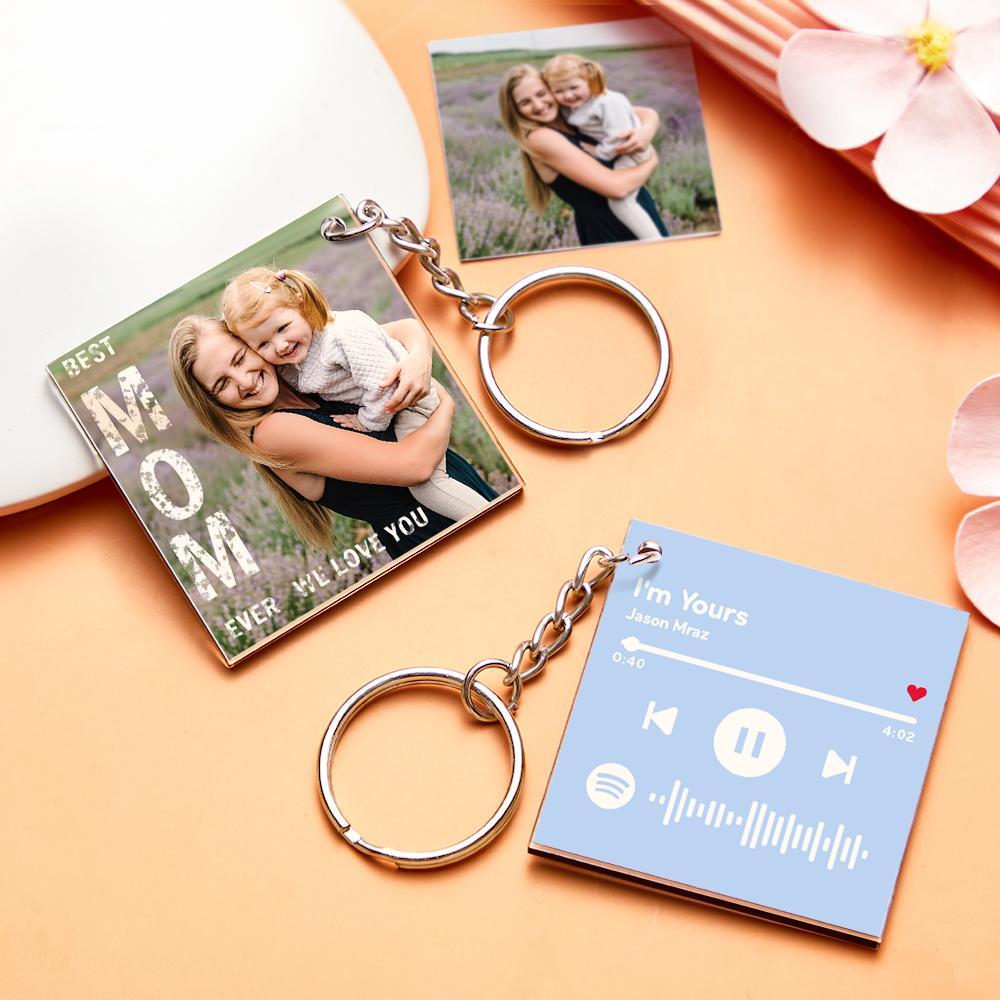 Custom Photo Keychain Spotify Keychain Personalized Gift for Mom Mother's Day Gift - myphotowalletau
