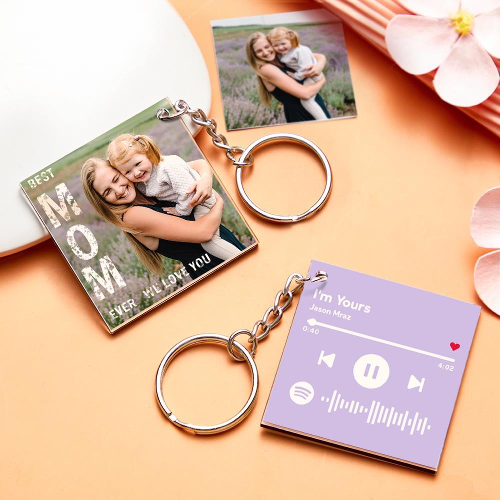 Custom Photo Keychain Spotify Keychain Personalized Gift for Mom Mother's Day Gift - myphotowalletau