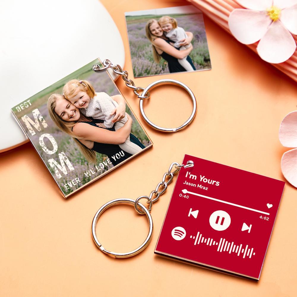Custom Photo Keychain Spotify Keychain Personalized Gift for Mom Mother's Day Gift - myphotowalletau
