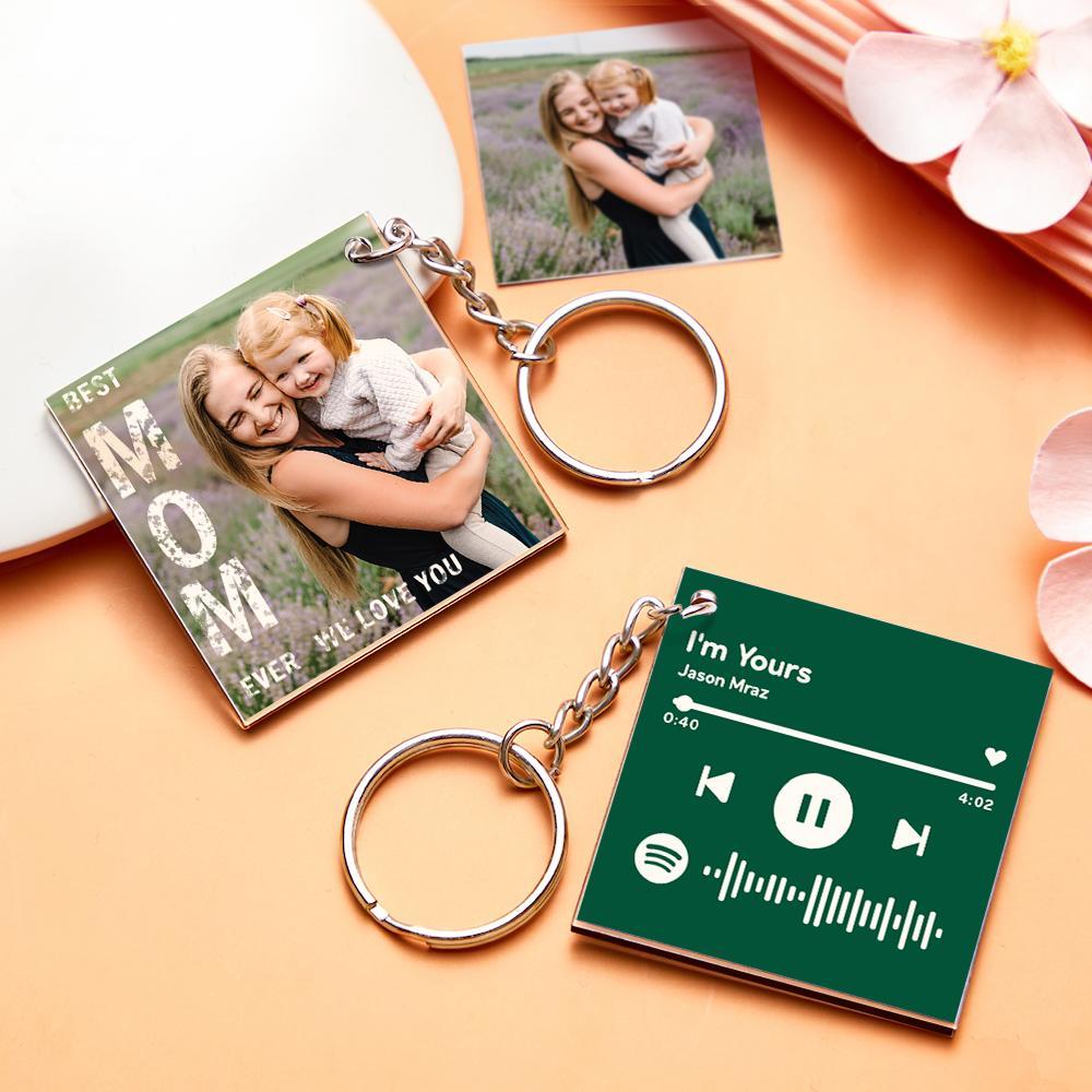 Custom Photo Keychain Spotify Keychain Personalized Gift for Mom Mother's Day Gift - myphotowalletau