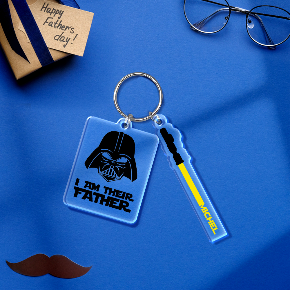 I'm Their Father Keyring | Personalized Name Keychain | Custom Name Li