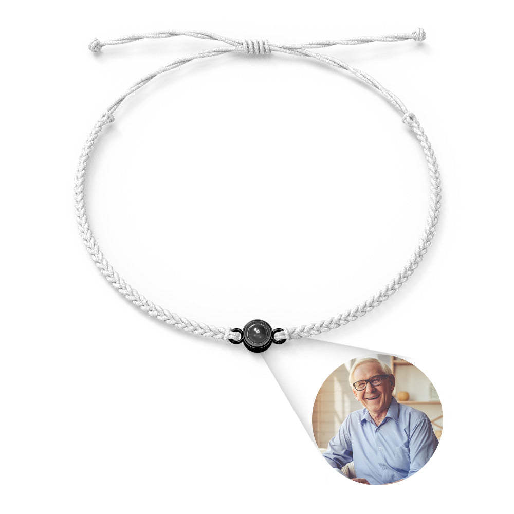 Custom Photo Projection Bracelet Simple Woven Memorial Gifts for Family - 