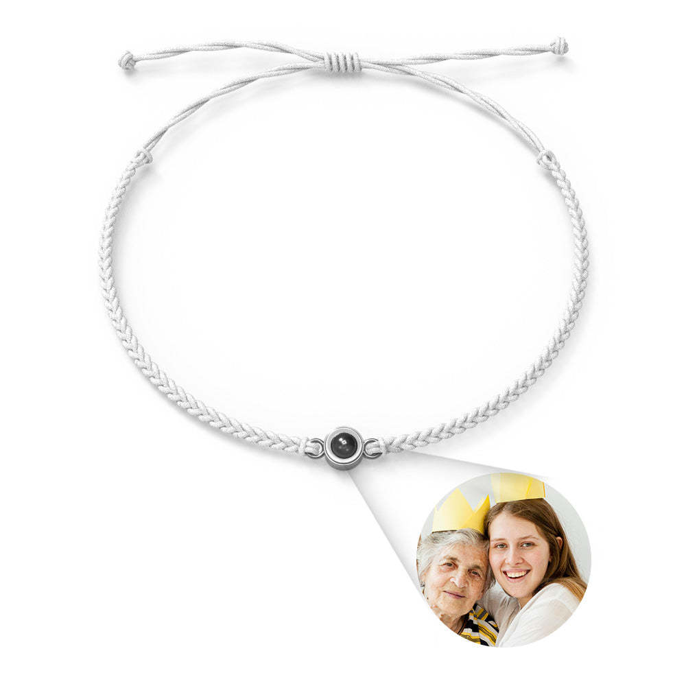 Custom Photo Projection Bracelet Simple Woven Memorial Gifts for Family - 