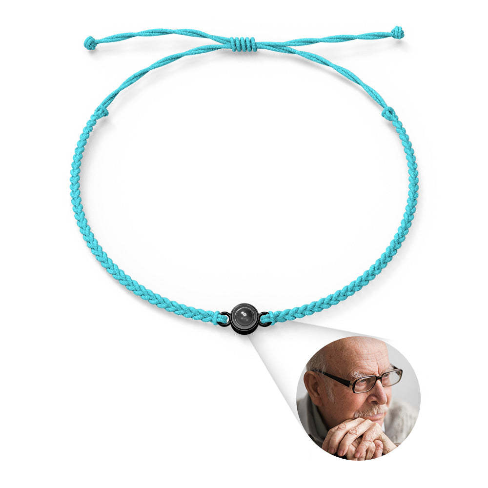 Custom Photo Projection Bracelet Simple Woven Memorial Gifts for Family - 