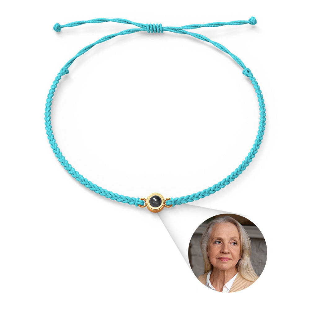 Custom Photo Projection Bracelet Simple Woven Memorial Gifts for Family - 