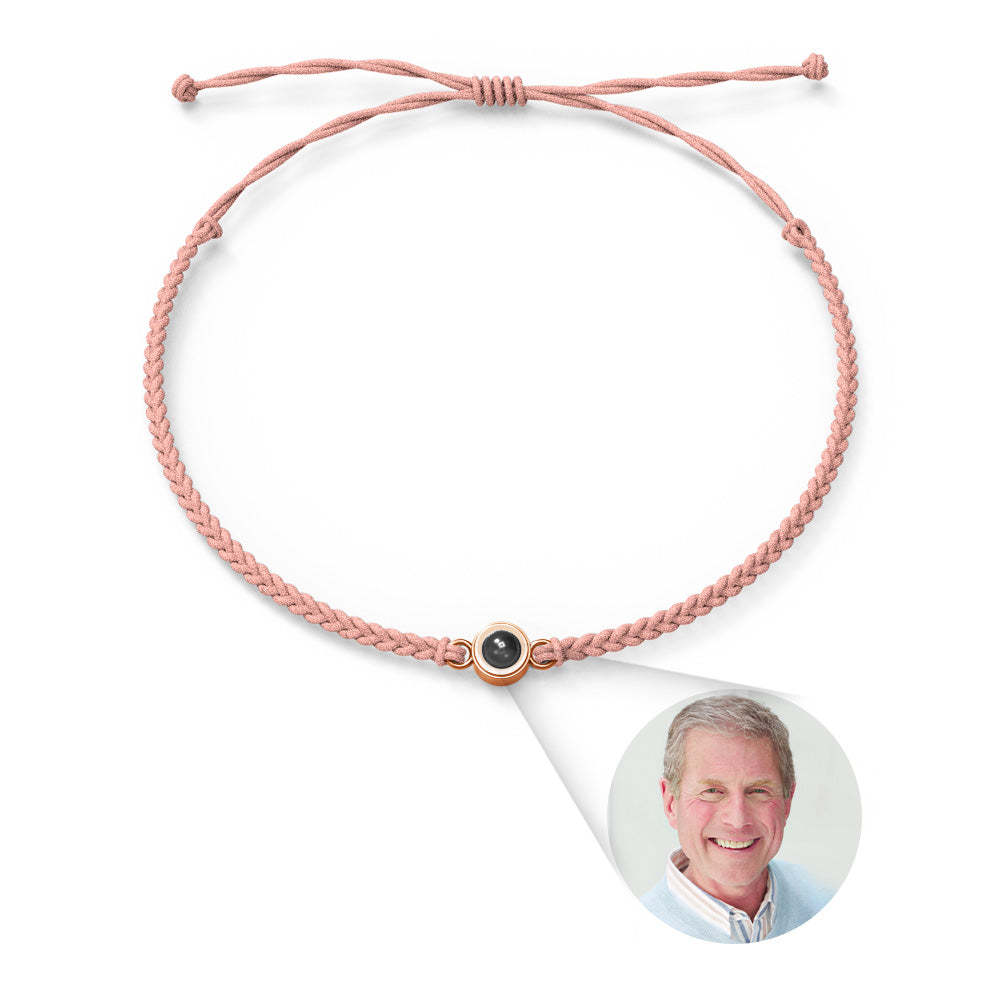 Custom Photo Projection Bracelet Simple Woven Memorial Gifts for Family - 