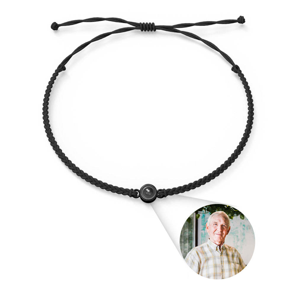 Custom Photo Projection Bracelet Simple Woven Memorial Gifts for Family - 