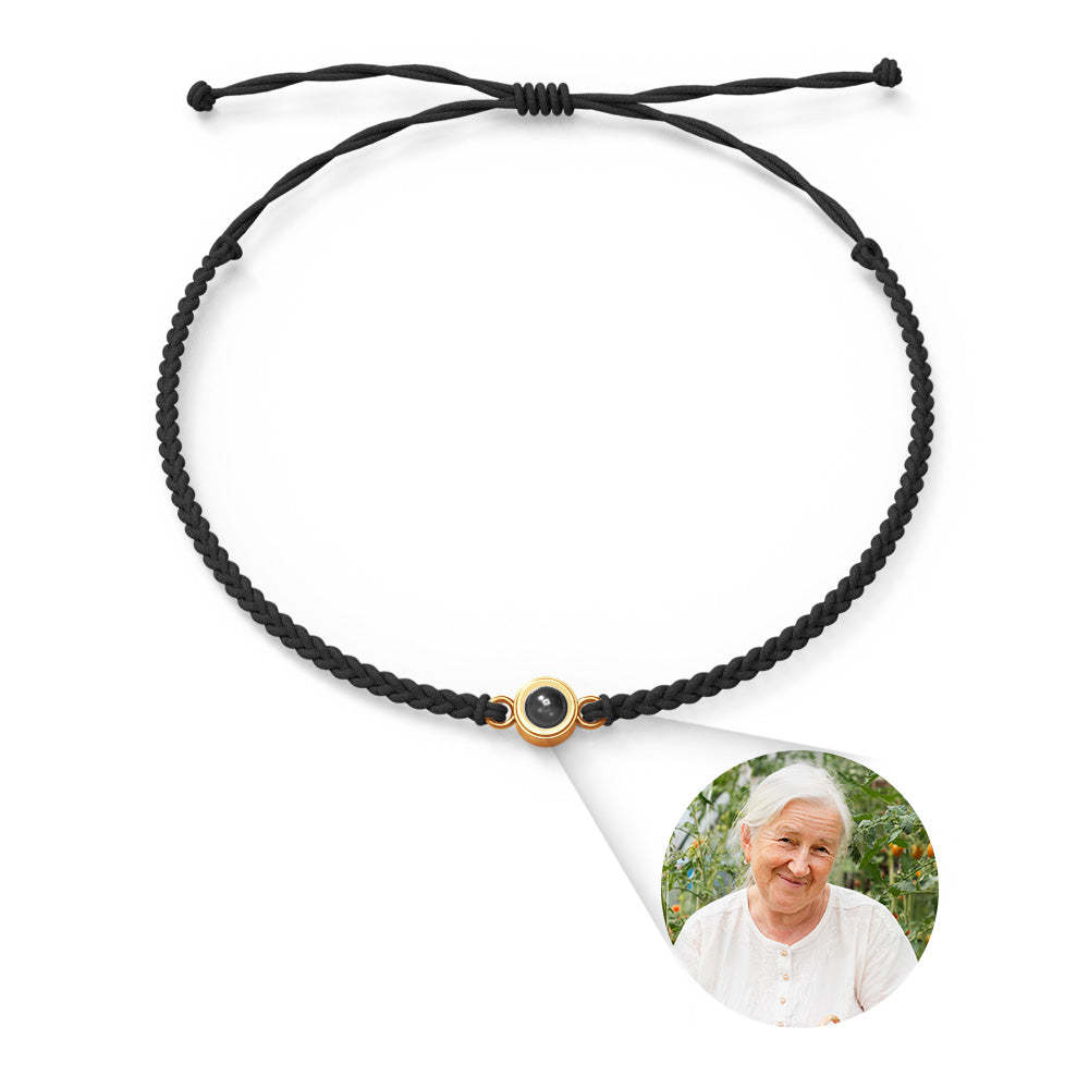 Custom Photo Projection Bracelet Simple Woven Memorial Gifts for Family - 