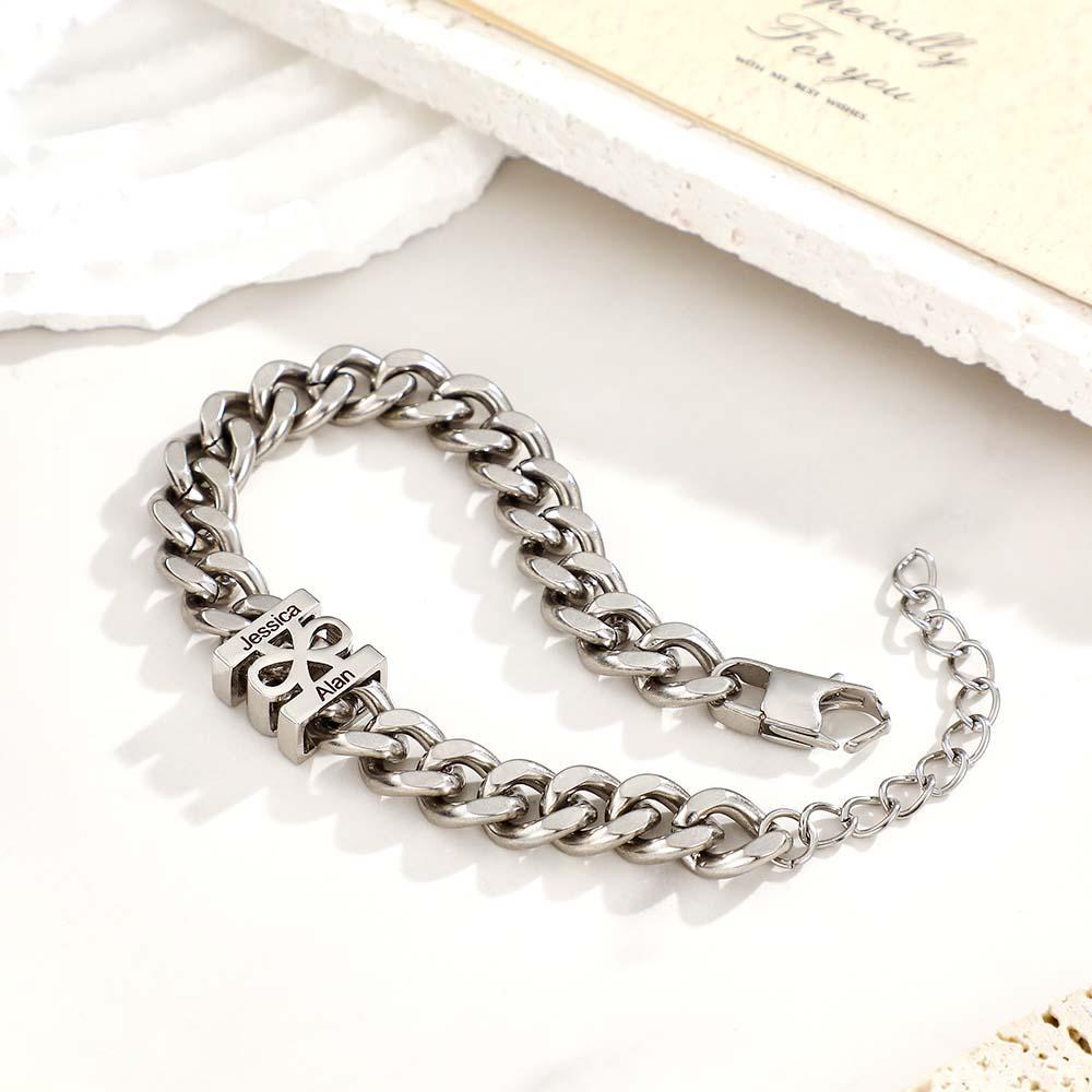 Custom Engraved Bracelet Fashionable Cuban Chain Men's Bracelet - 