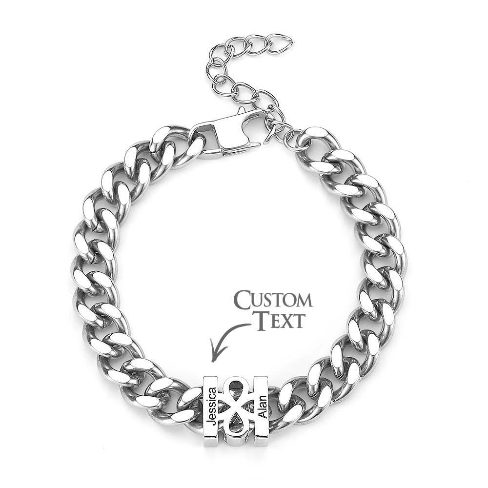 Custom Engraved Bracelet Fashionable Cuban Chain Men's Bracelet - 