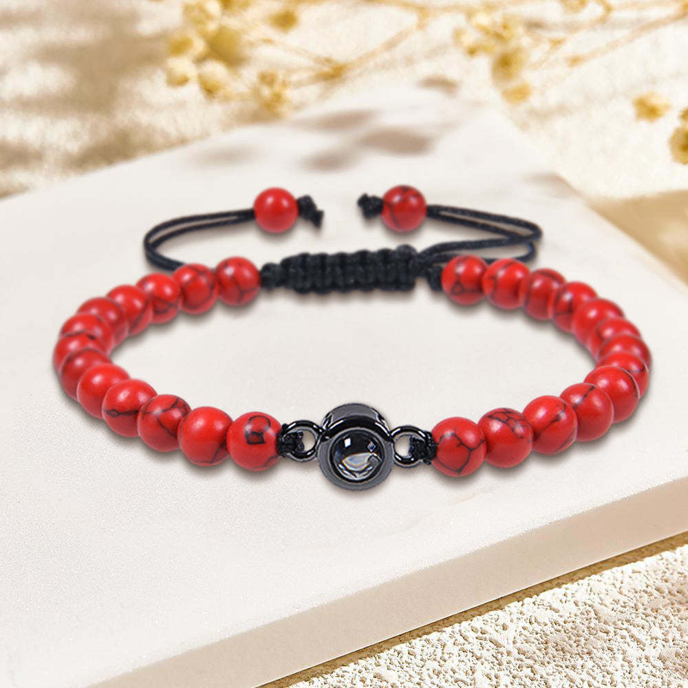 Custom Photo Projection Bracelet Men's Bracelet Jewelry Gift for Boyfriend Husband Dad - 