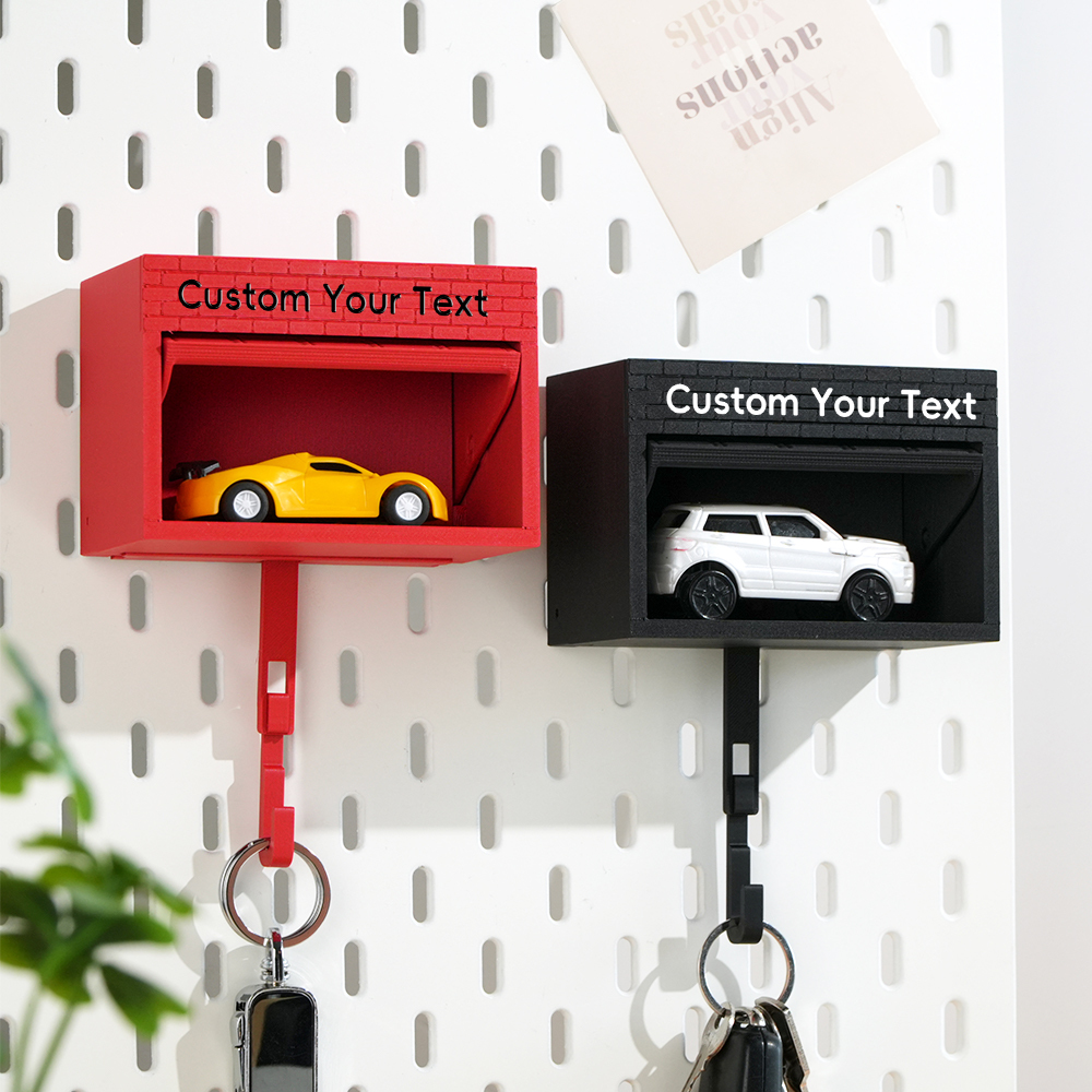 Mini Garage Key Holder for 1:64 Scale Cars Wall Mount Display Gift for Car Lovers - 